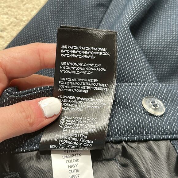 Stitch Fix | Liverpool: Navy Textured Straight Leg Trousers - Picture 6 of 6